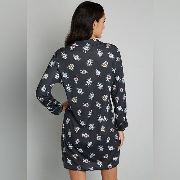 ModCloth Easy Mornings Long Sleeve Sleep Shirt medium - Picture 2 of 4